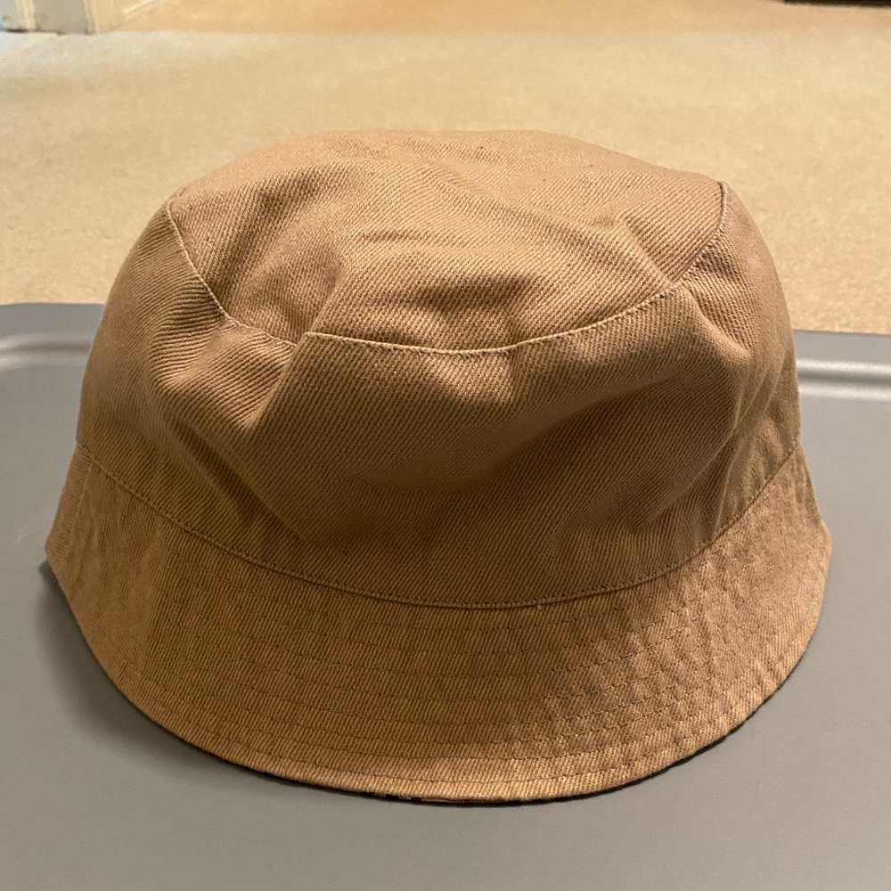 Tan and Plaid Reversible Bucket Hat